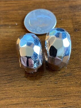 Faceted Clip-On Earrings marked 925 HAN for Helen Andrews Inc. Jewelry
